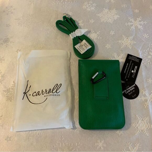 K Carrol Crossbody Wallet Cell Phone Handbag RFID Vegan Leather NWT Gorgeous - Picture 5 of 8
